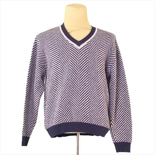 人気ブランドを サルヴァトーレ フェラガモ Salvatore Ferragamo ニット 服 Vネック セーター メンズ ヘリンボーン T5134 正規品 Olsonesq Com