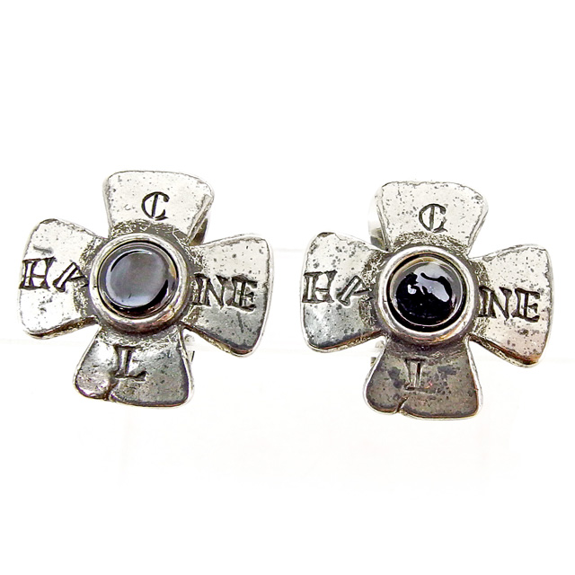 好評 シャネル ｃｈａｎｅｌ イヤリング アクセサリー クロスイヤリング ブラックストーン付 99a アンティーク風 メンズ可 T2858 Seal限定商品 Olsonesq Com