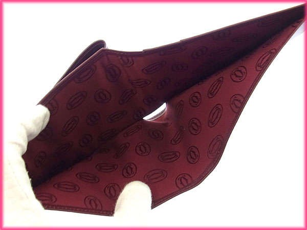 手数料安い カルティエ 二つ折り札入れ マストライン 角プレート付き ボルドー ゴールド Cartier N173 在庫あり 即納 Cerqualandi It