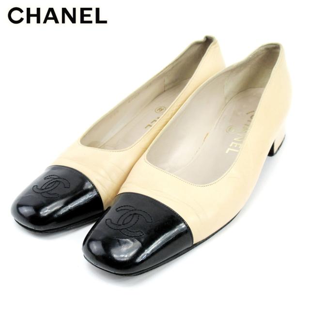 シャネル パンプス シューズ 靴 38 バイカラー Chanel 中古の通販はau