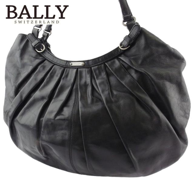 その他バッグ バリー ショルダーバッグ トートバッグ バッグ レディース タックデザイン ブラック シルバー レザー Bally D2272 中古
