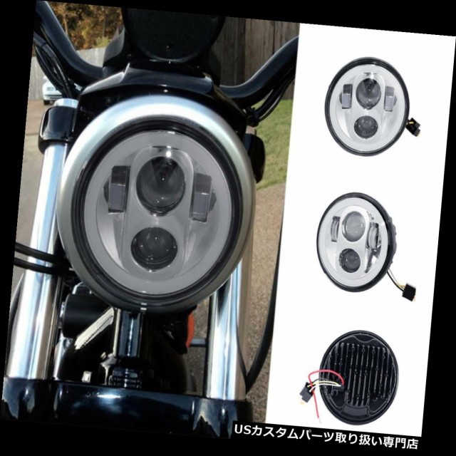 激安特価 バイク ヘッドライト 5 75 5 3 4 Ledオートバイヘッドライトブラックハーレースポーツスター10 8 48 5 75 5 3 4 Led Motorcycle Www Laminateplantmachinery Com