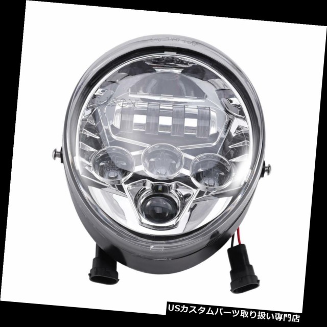 驚きの値段 バイク ヘッドライト ハーレーvrsca Vロッドvrodマッスルvrsc用クロムledヘッドライトヘッドランプ Chrome Led Headlight Headlamp For 代引不可 Bayounyc Com