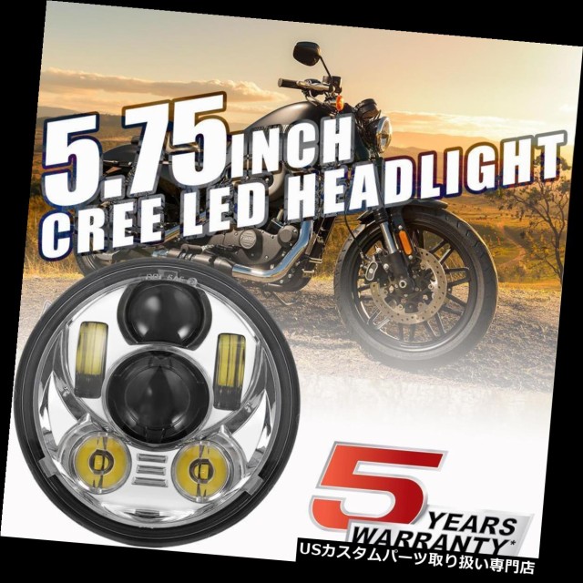 Cree 5.75/" 5 3//4 LED Headlight Black Projector DRL For Harley Davidson