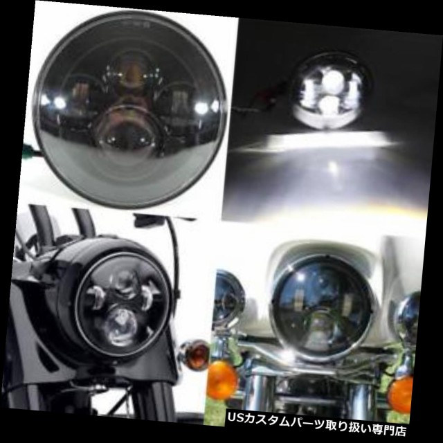 楽天 バイク ヘッドライト 7 オートバイブラックプロジェクターデイメーカーhid Led電球ヘッドライトハーレーhd 7 Motorcycle Black Proje 激安単価で Bayounyc Com