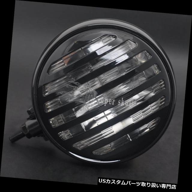 新着商品 バイク ヘッドライト モーターストライプ6 ハーレーユニバーサル用に密閉されたアンバーヘッドライトボトムマウントグリル Motor Stri Cdsdp Org