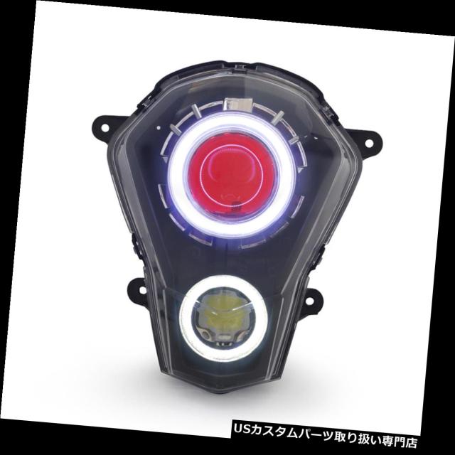 【海外輸入】 バイク ヘッドライト KTMデューク390 2013年 - 2016年赤のKT LEDエンジェルアイHIDヘッドライトアセンブリ, ジーパンセンターサカイ e83f6161
