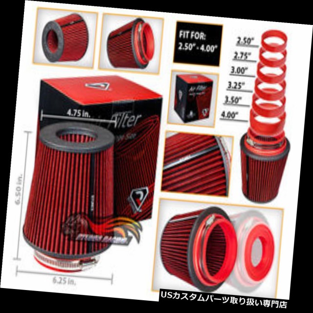 Short Ram Cold Air Intake Filter Round//Cone Universal Round RED For Cadillac 2