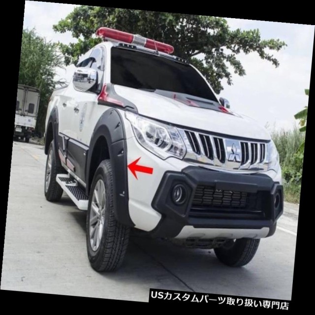 MITSUBISHI TRITON 2015-17 DOUBLE CAB BLACK FENDER FLARES WITH NUTS WIDE 9 inches