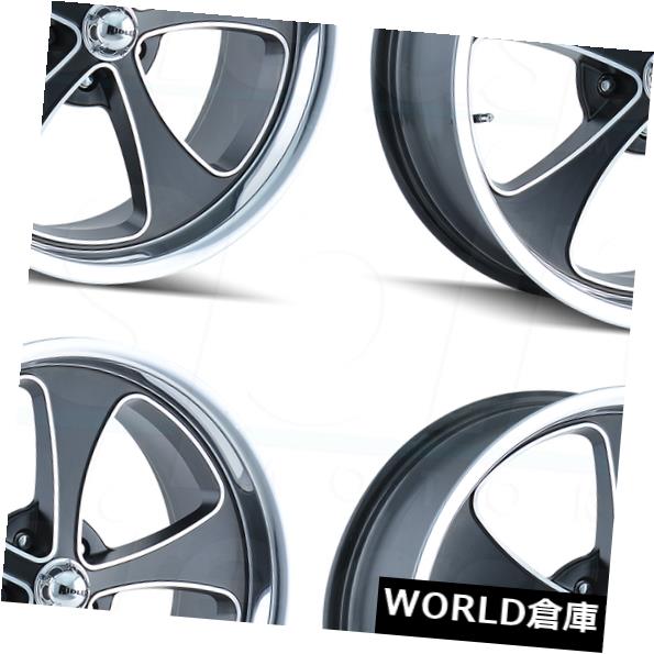 【別倉庫からの配送】 ホイール 4本セット 18x8 Ridler 645 5x5.5 / 5x139.7 0ブラックポリッシュリップホイールリムセット(4), 南の植木Shop島風 67734f50
