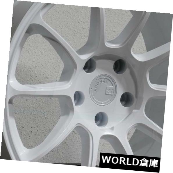 印刷広場 ホイール 4本セット 18x9 Aodhan Ah06 Ah6 5x100 30ホワイトホイールリムセット