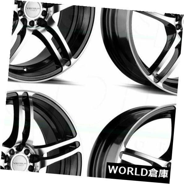 超安い ホイール 4本セット 17x7.5 vs VS454 5x100 / 5x114.3 40ブラックマシンフェイスホイールリムセット(4), SOHO Partner 5363d4ca