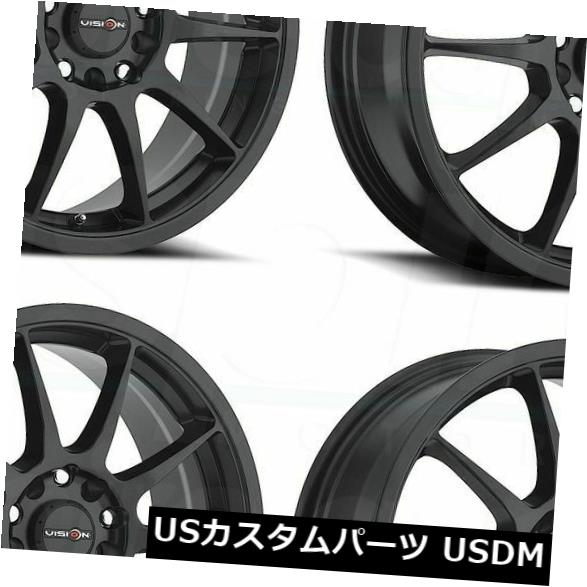 【あす楽対応】 ホイール 4本セット 17x7 Matte Black Wheels Vision 425 Bane 5x112 / 5x114.3 38(, セブンスランド 9d149c1c