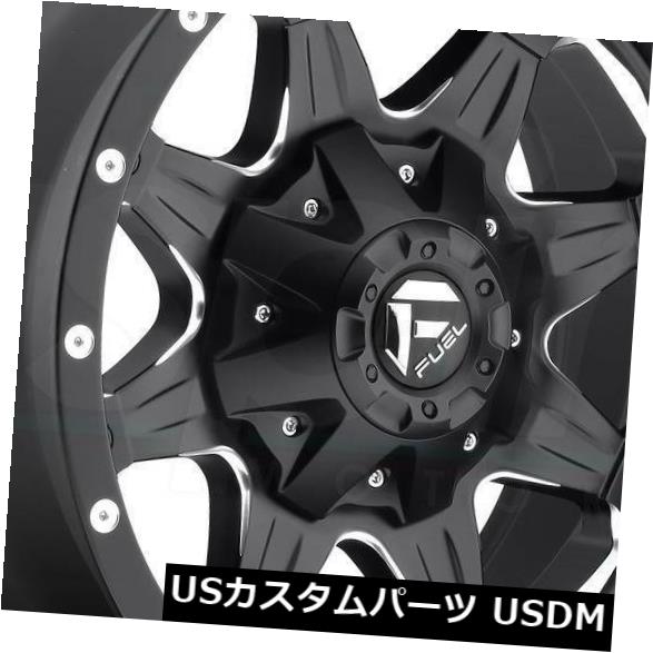 売れ筋】 ホイール 4本セット 16x8ブラックミルドホイールフューエル ...