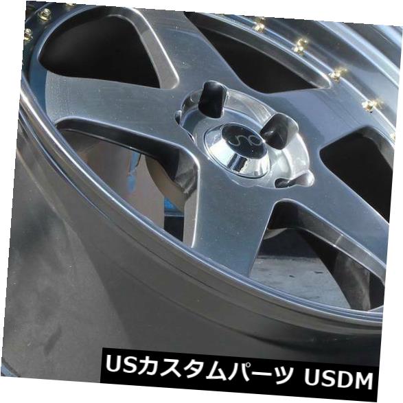 ★日本の職人技★ ホイール 4本セット 17x8 Hyper Black Wheels JNC 010 JNC010 4x100 / 4x114.3 30(4, BrandShop Akindo 質屋あきんど d3dc460f