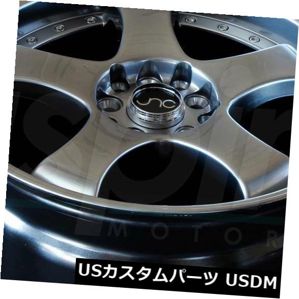 【在庫僅少】 ホイール 4本セット 18x8.5ハイパーブラックマシンリップ; ホイールJNC 017 JNC017 5x100 / 5x114.3 25, TNS 81841bec