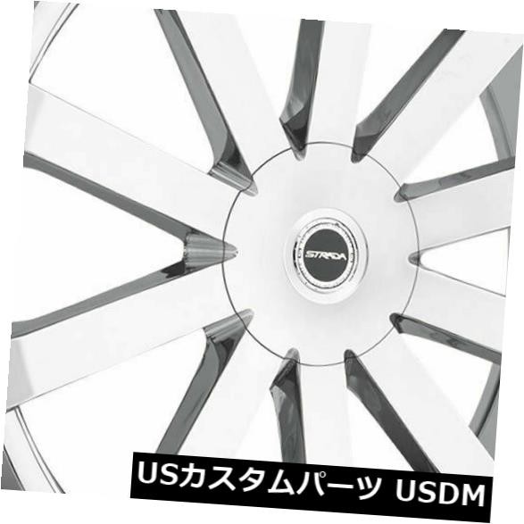 ホイール 4本セット 20x8.5 Strada S50 Gabbia 5x114.3 / 5x120 35クロームホイールリムセット（4）