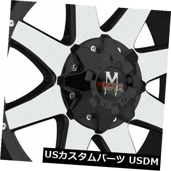 ホイール 4本セット 20x9オフロードモンスターM08 6x135 / 6x5.5 0ブラックマシンホイールNew Set（4） 20x