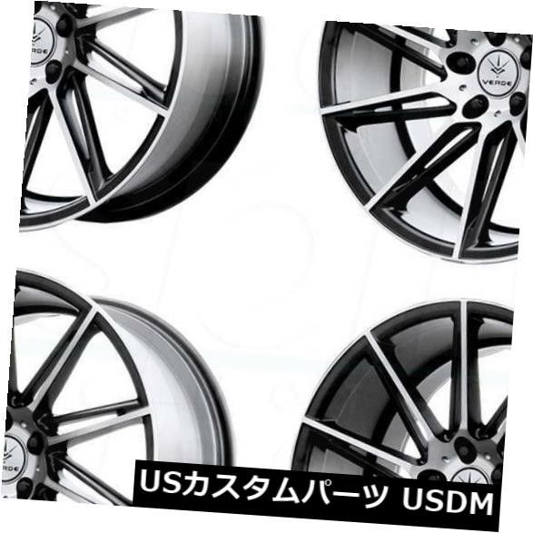 ホイール 4本セット 19x8.5 / 19x9.5 Verde V25 Quantum 5x120 15/22サテンブラックホイールリムセ