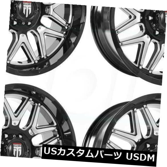 ホイール 4本セット 20x9 Truxx AT151 8x180 -12ブラックミルドホイールリムセット（4） 20x9 Truxx A