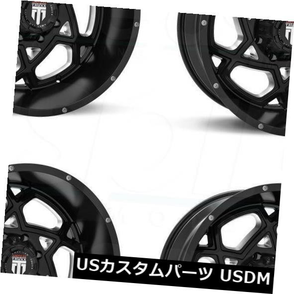 100%本物保証! ホイール 4本セット 22x12 Truxx AT164 5x150 -44ブラックミルドホイールリムセット(4) 22x12 Truxx, grand A(グランエー) 29612487