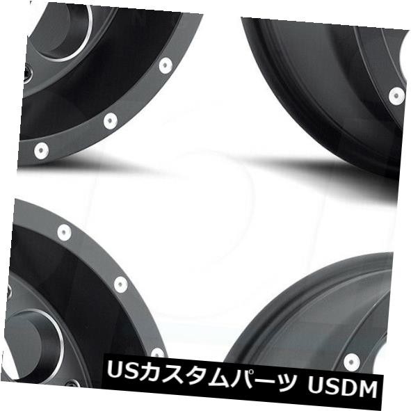 安心の日本製 ホイール 4本セット x9 Fuel Revolver D525 8x170 ブラックミルドホイールリムセット 4 x9 F 新発売の Kweli Shop