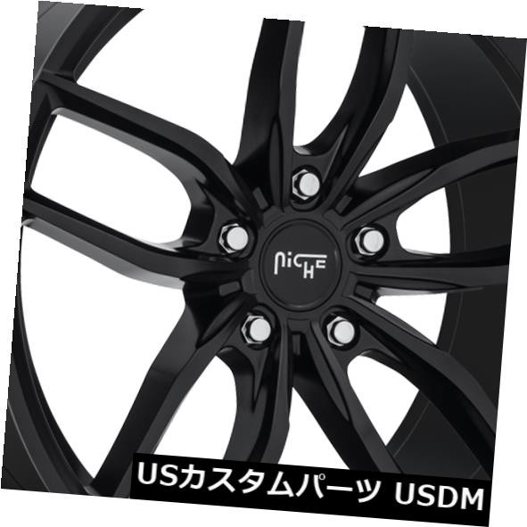 超格安一点 ホイール 4本セット 22x9 ET38ニッチM203ヴォッソ5x108マットブラックリム(4個セット) 22x9 ET38 Niche, ルミーテック b2409da6