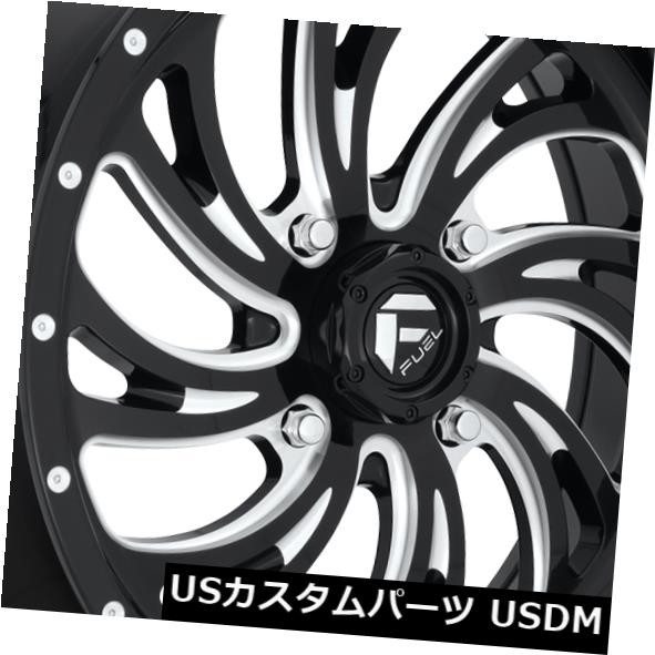 【送料無料/即納】 ホイール 4本セット 22x7 ET13 Fuel D641 Kompressor 4x136 Black Milled Rims(4個セッ, かばん専門ショップ Water mode 205a1131
