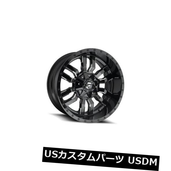 【海外 正規品】 ホイール 4本セット フューエルスレッジD595 20x9 8x6.5 ET20ブラック/ミルドリム(4個セット) Fuel Sledge, 格安ゴルフ b488423b