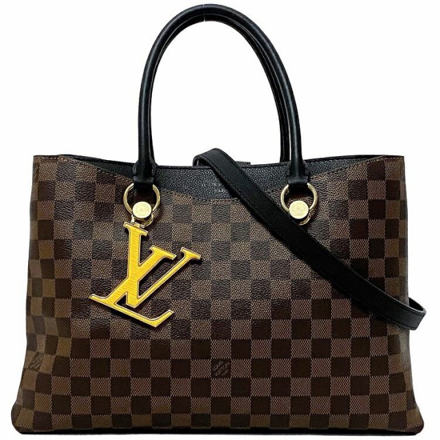 ルイ ヴィトン 2way バッグ リバーサイド ブラウン ブラック ダミエ エベヌ N40050 美品 レザー 中古 DU3109 LOUIS VUITTON トートバッグ