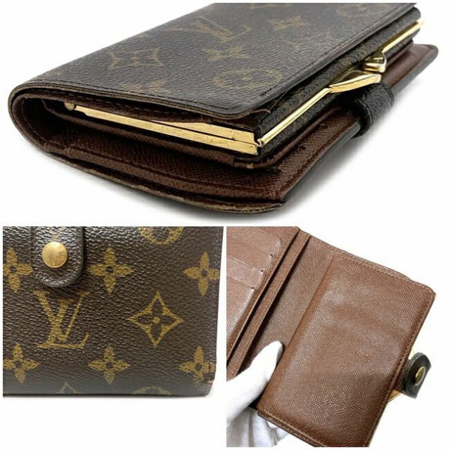 ルイ ヴィトン 財布 ポルトフォイユ ヴィエノワ ブラウン モノグラム M61674 がま口 中古 CA0074 LOUIS VUITTON