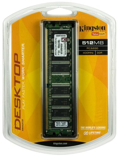 Kingston ValueRAM 512MB 400MHz PC3200 DDR Desktop Memory (KVR400/512R) by K