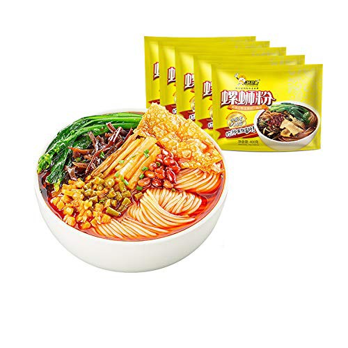 好歓螺螺 粉 黄色包装 5点セット 400gｘ5 柳州螺 粉 おトク 広西省名物 中華食材 ルオスーフエン
