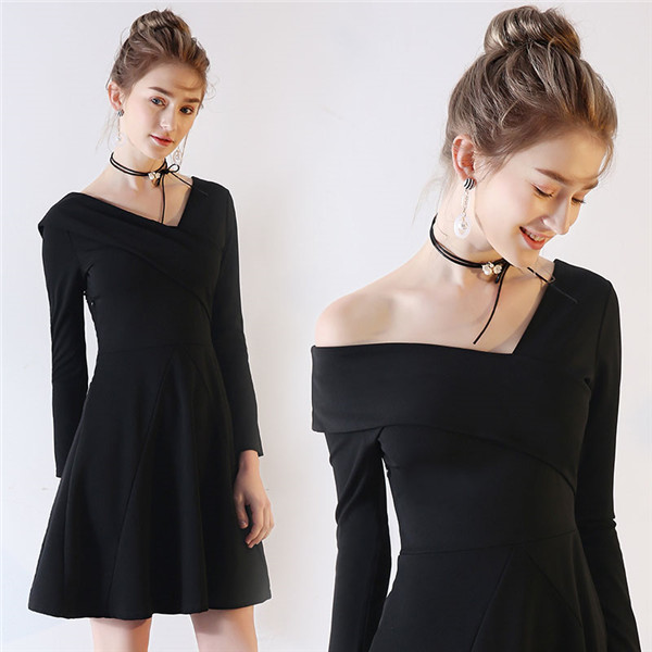 Sale 30 Off 黒 パーティードレス 長袖 上品なドレス 結婚式 二次会 演奏会 花嫁 春 秋 ワンピース Dress 膝丈ドレス 結婚式 好評につき延長 Www Sawtalkaneseh Com