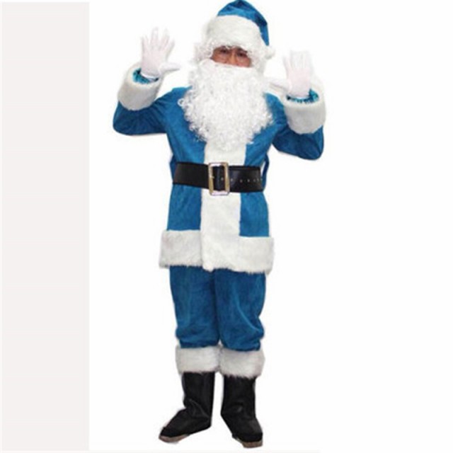 かねますの クリスマス衣装 ブルー 仮装 コスチューム テーマパーティーの通販はau PAY マーケット - Glory Park｜商品ロットナンバー：337627985 Xmas サンタクロース 10点セット メンズ 子供用 大人用 レッド ではござい