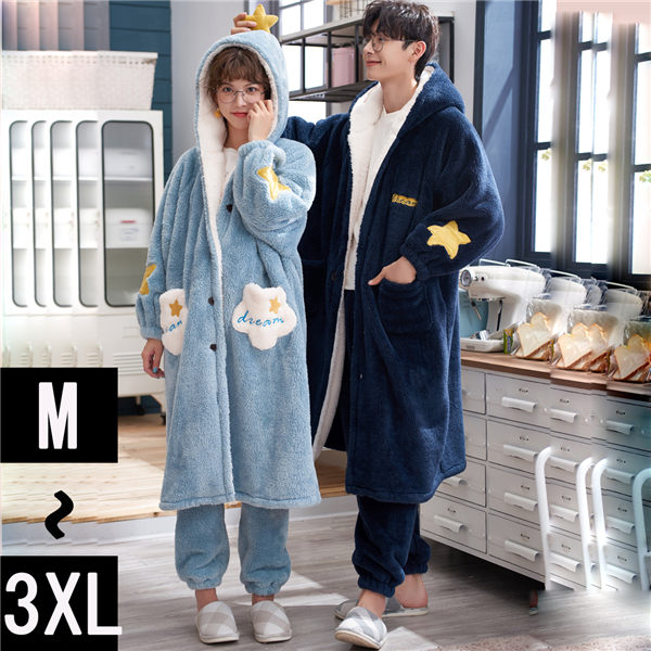 人気メーカー ブランド レディース メンズ バスローブ ガウン ナ 着る毛布 帽子付き ペアパジャマ 長袖 ルームウェア 冬 ロング丈 ローブ もこもこ ナイトガウン ペアパジャマ Sunriseenterprise Net