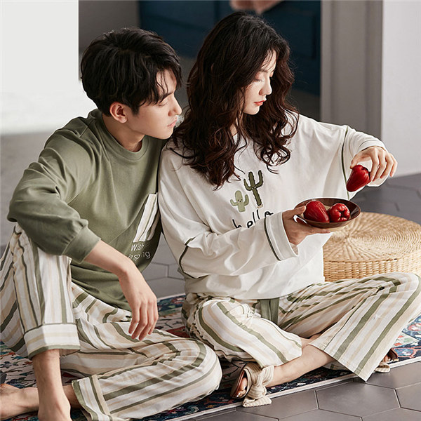 ペア パジャマ レディース 長袖 上下セット 夏 可愛い ルームウェア メンズ カップル 部屋着 韓国風 寝間着 上下