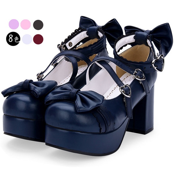 21福袋 レディース 全８色 ロリータ靴 厚底 ロリータ風 Lolita メイド靴 パンプス 可愛い 大きいサイズ お嬢様 ロリータ靴 女の子 リボン付き 厚 新商品 Farmerscentre Com Ng