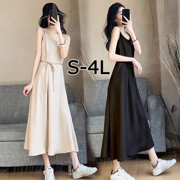 代引不可 キャミワンピ タンクトップ 2way 無地 超ロングワンピース 大きいサイズ 4l ブラックワンピース 秋 夏ワンピース リゾートワンピ ノース 当店限定 Creativelimelight Com