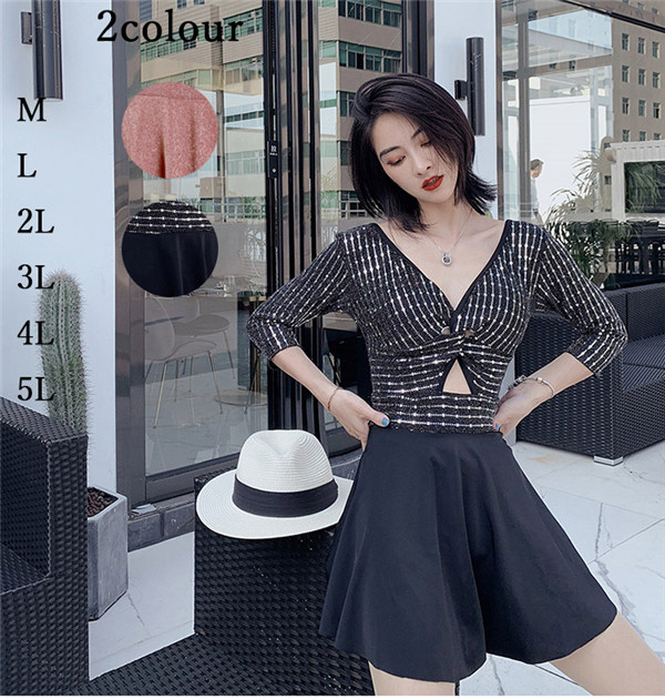 開店祝い ワンピース水着 ぽっちゃり水着 レディース 水着 セクシー クロス バックオープン 背中見せ 背中開き 体型カバー ｖネック 五分丈 大きい 21新作モデル Mundoradialperu Com