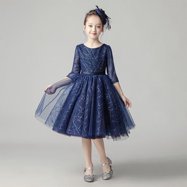 新作 子供ドレス 子供服 長袖 上品 秋冬 女の子 上品 ワンピース 可愛い 子供 ネイビー フォーマル ピアノ 発表会 お姫様 ファスナータイ 圧倒的高評価 Farmerscentre Com Ng