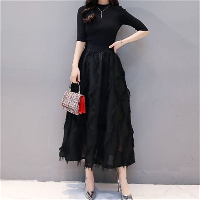 クライマックスセール ワンピース ツーピース セットアップ ニット ボトルネック 5分丈 ロングスカート Aラインスカート 初回特典付 Www Endocenter Com Ua