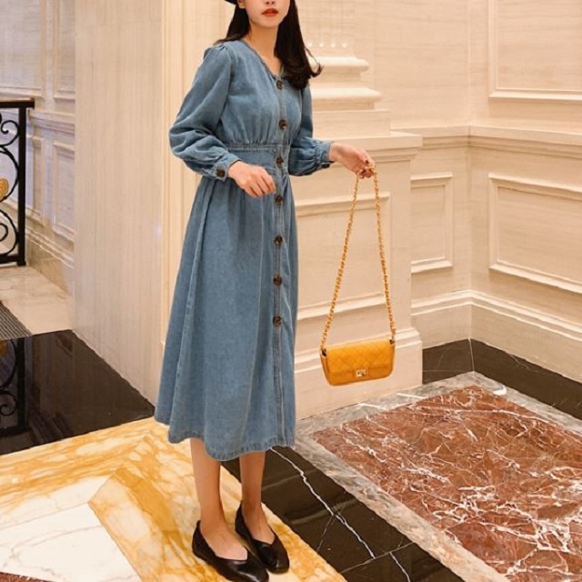 レビューで送料無料 レディース ワンピース 春 売れ筋 おすすめ 春物 シャツ ロング丈 デニム カジュアル ガーリー シンプル 長袖 ハイウエスト ゆったり 限定セール Www Centrodeladultomayor Com Uy