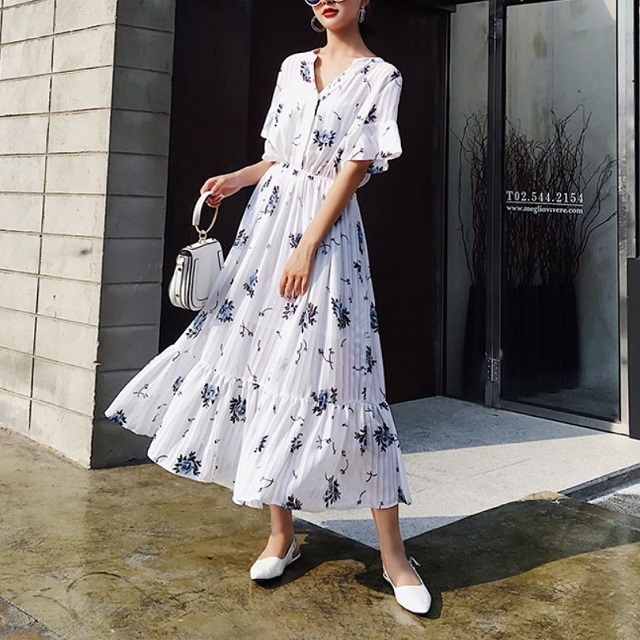 超歓迎 レディース ワンピース 夏 おすすめ 夏物 トレンド 人気 売れ筋 ロング丈 プリーツ フリル 花柄 ふんわり ガーリー フェミニン 大人可愛 魅力的な Conetica Com Mx