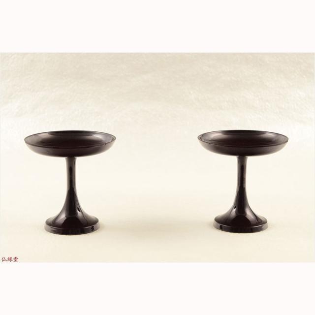 国産仏具【京型(貫通型)高月:一対入 溜色 3.5寸】仏壇・仏具 高杯 盛器 供物台 国産仏具【京型(貫通型)高月:一対入 溜色 3.5寸】仏壇・仏具 高杯 盛器 供物台