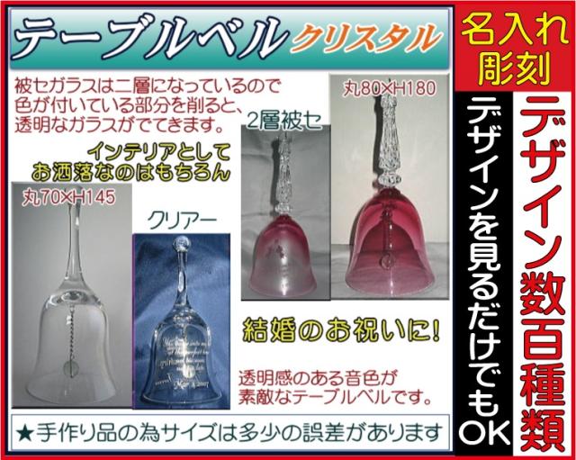予約取寄 テーブルベルディナーベルクリスタルプロポーズガラス のテーブルベル誕生日オリジナル名入れギフト 簡易箱 サイズ80 H180 バレンタイン ホワイトデー 透明感のあるクリスタルガラス 色 2層被セ 532p16jul16 人気グッズ Www Opshub Com
