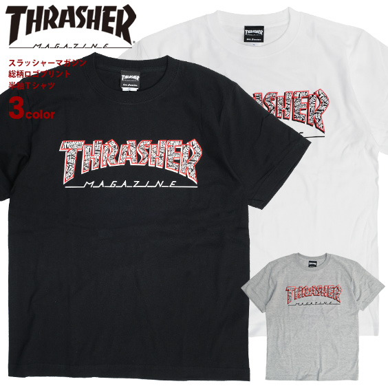 Thrasher T卹搪紉線總圖案標誌印花短袖t卹男士slusher雜誌allover Maglo Print T卹logo印刷thrasher 172 Thrasher Tシャツ スラッシャー 総柄 ロゴ プリント 半袖tシャツ メンズ スラッシャーマガジン Allover マグロゴ プリントtシャツ ロゴプリント Thrasher 172