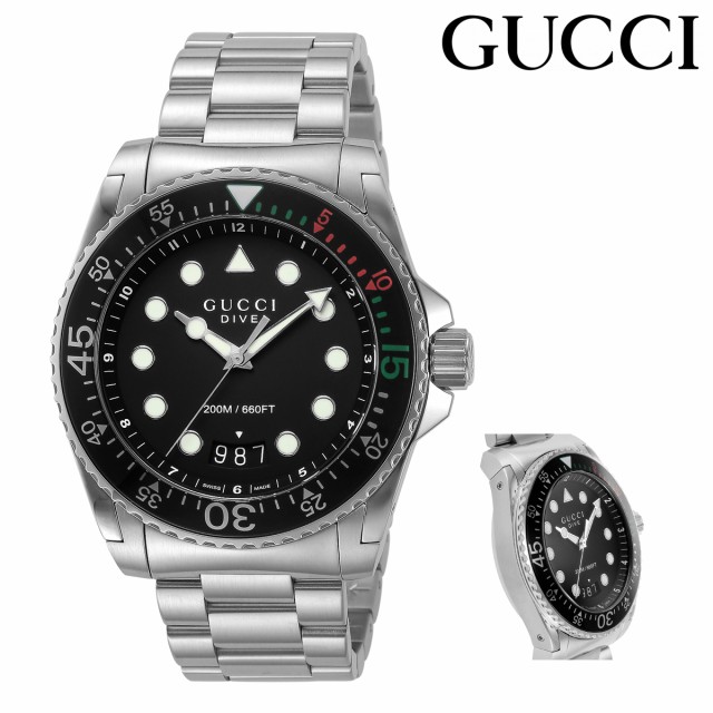 最安値 レビューを書いてポイント 5 グッチ 腕時計 Dive Ya1368a メンズ Gucci ステンレススチール サファイアガラス Ss 格安即決 Tourify Vn