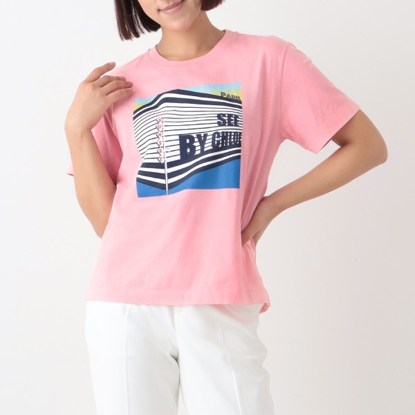 最新の激安 シーバイクロエ Tシャツ トップス ピンク レディース See By Chloe Chs21ujh 6m0 返品ok 驚きの安さ Arnabmobility Com