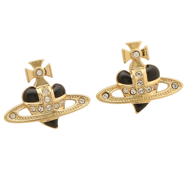 在庫残りわずか ヴィヴィアンウエストウッド ピアス アクセサリー ディアマンテハート ゴールド ブラック メンズ レディース a R363 返品ok 正規取扱店 Gardenwall Com Br